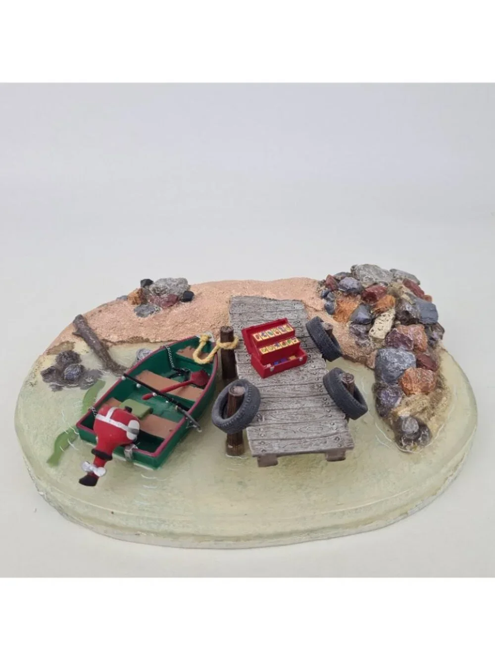 Department 56 Fishing At Trout Lake 53110 Village Accessories Porcelain Vntg